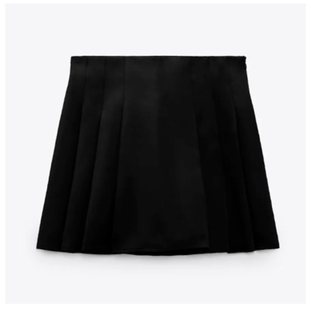 Zara Satin Effect Box pleat skort